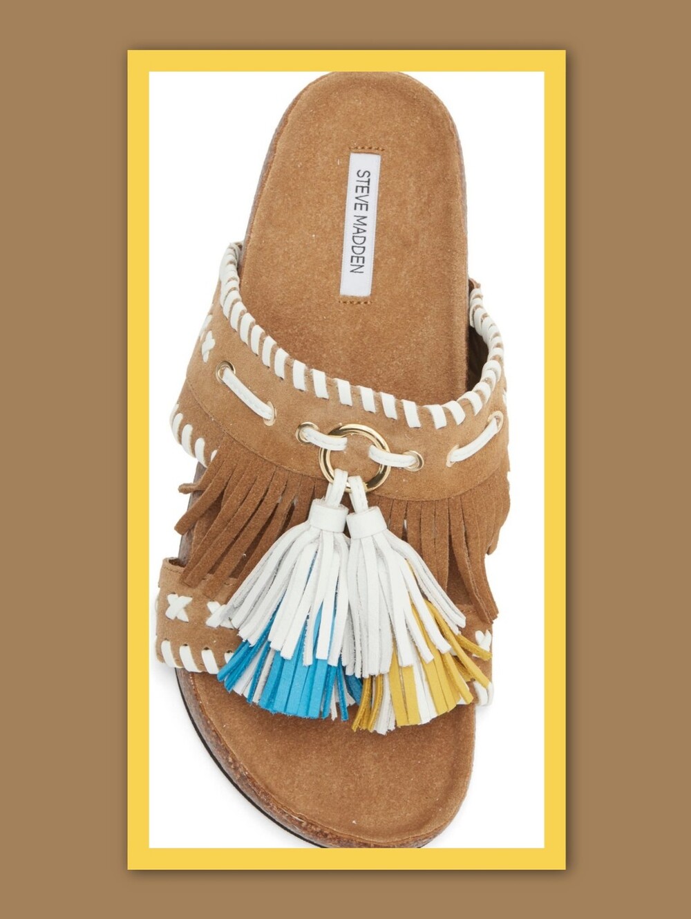 STEVE MADDEN LESTER FRINGE WOVWN SANDALS